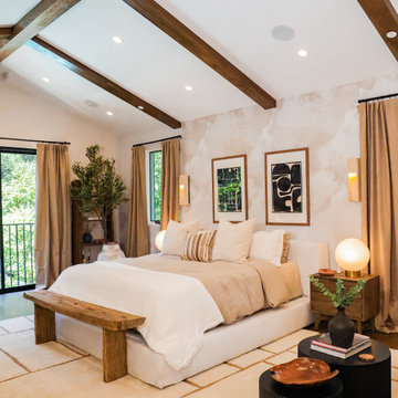 Limewash Wall Mural Bedroom Interior
