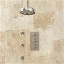 Lenox Shower System with Body Jets in Brushed Nickel - Showerheads And Body Sprays