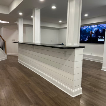 Massive finished basement with sauna and gym.