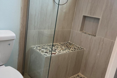 Inspiration for a transitional bathroom remodel in Other