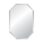 Octagon Frameless Mirror with Polished Beveled Edges, 24"x36"