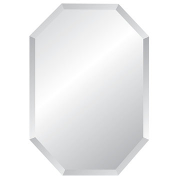 Octagon Frameless Mirror with Polished Beveled Edges, 20"x30"