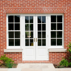 Accoya Sash windows either side of French doors - Windows