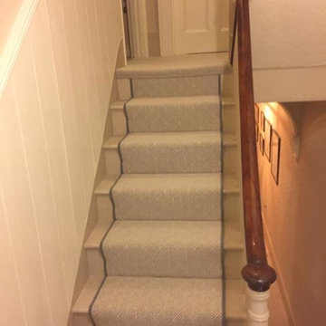 Grey Herringbone Carpet Installation to Stairs and Areas