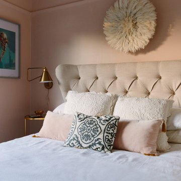 A calming pink master suite