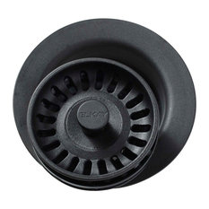 Elkay 3.5" Disposer Flange With Basket Strainer and Rubber Stopper, Black