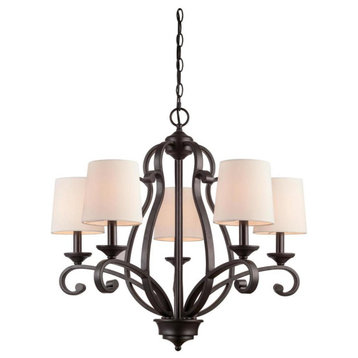 Westinghouse 662982449 Charlotte 5 Light 27"W Chandelier - Weathered Bronze