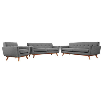 Expectation Gray Engage Sofa Loveseat and Armchair Set of 3