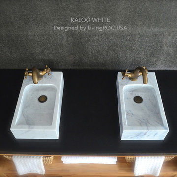Natural stone wash-hand 16" White Marble stone Wash hands Bathroom sink toilet s