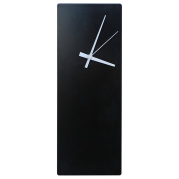 Contemporary Home Decor 'Rectangle Studio Clock Black' Minimalist Wall Clock