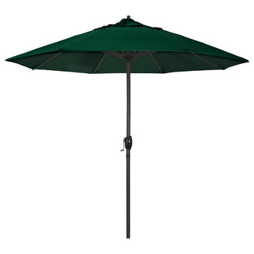 9' Casa Series Patio Umbrella With Olefin Hunter Green Fabric