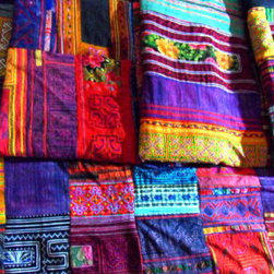 Hmong Hilltribe patchwork and embroidered throw - Quilts And Quilt Sets
