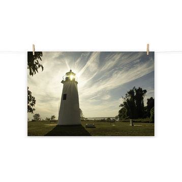 Turkey Point Lighthouse with Sun Flare Horizontal Unframed Wall Art Prints, 16" X 20"
