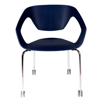 Ezra Roller Chair, Navy Blue