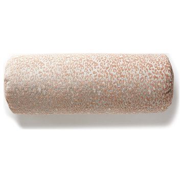 Leopard Bolster Pillow, Pink Sand, 21" X 7"
