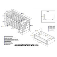 AFI Columbia Twin Over Full Staircase Storage Solid Wood Bunk Bed in ...