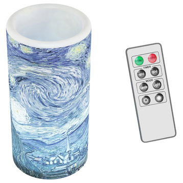 Lavish Home LED Starry Night Candle With Remote Control Timer