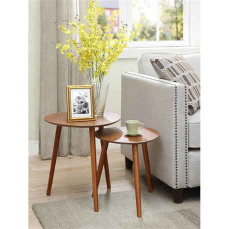 Convenience Concepts Oslo Java Nesting End Tables in Cherry Wood Finish