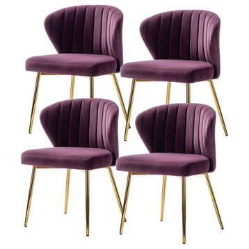 Milia Dining Chair Set of 4, Purple