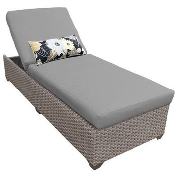 Monterey Chaise Outdoor Wicker Patio Furniture in Grey