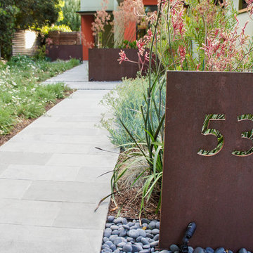 Front Path and Corten Wall