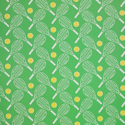 Tennis Natural & Electric Green - Wallpaper