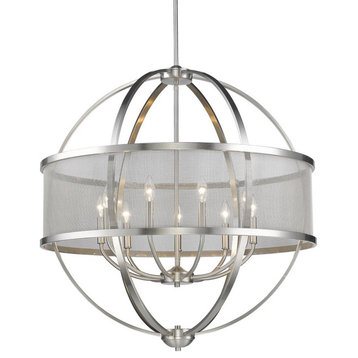 Golden Colson 9-LT Chandelier 3167-9 PW-PW, Pewter
