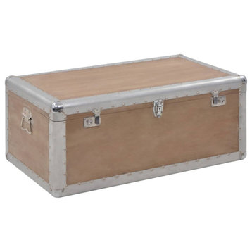 vidaXL Storage BoxSolid Fir Wood 35.8"x20.5"x15.7" Brown