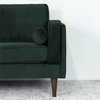 Hudson Living Room Mid Century Modern Pillow Back Velvet Sofa in Green