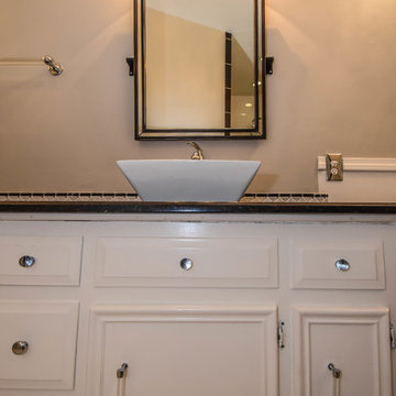 Houston Bathroom Remodel - Long & Narrow, Black & White