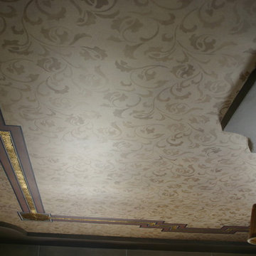 Artistic faux painted ceiling w/23k gold leaf accent