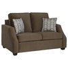 Upholstered Loveseat in Chocolate