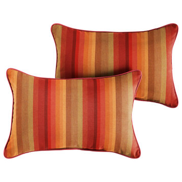 Sunbrella Astoria Sunset/Dupione Crimson Outdoor Pillow Set, 12x18
