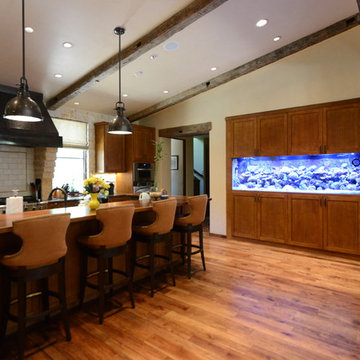 Saltwater Living Reef Aquarium in Open Floor Plan
