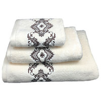 Pristine Embroidery 3-Piece 100% Cotton Towel Set
