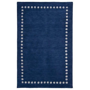 Safavieh Kids 4' x 6' Hand Loomed Wool Rug in Navy and Ivory