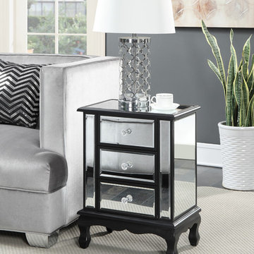 Gold Coast Vineyard 3 Drawer Mirrored End Table