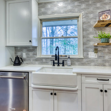 Blue and White Kitchen Design in Forest Hill, MD