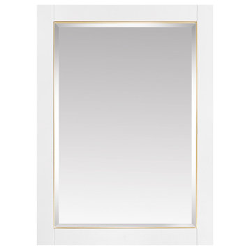Avanity 22" Mirror Cabinet For Allie/Austen, White With Matte Gold Trim