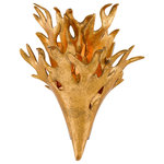Currey and Company - Currey and Company 5000-0126 One Light Wall Sconce, Gold Leaf Finish - The Formby Wall Sconce has a flourishing shape that calls to mind leaping flames or a leghorn fern. The cast aluminum sconce in a gold leaf finish was designed by Marjorie Skouras, who has a talent for rendering nature beautifully. The gold sconce is certified for damp locations. Bulbs Not Included, Number of Bulbs: 1, Max Wattage: 60.00, Bulb Type: B Torpedo