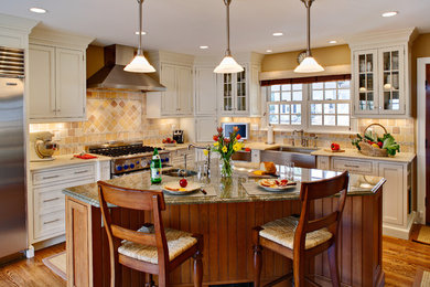 This is an example of a country kitchen in Newark with granite benchtops.
