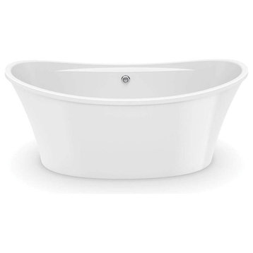 MAAX Ariosa Oval Acrylic Freestanding Soaking Bathtub with Center Drain, White