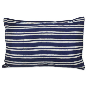 NOVICA Simply Striped And Batik Cotton Pillow Sham