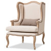 Auvergne Wood Traditional French Accent Chair
