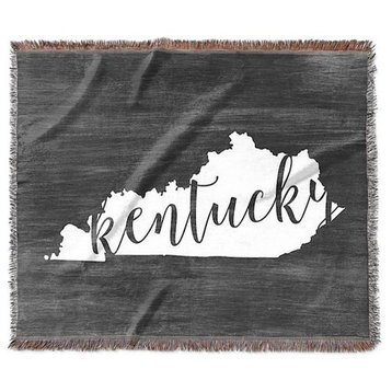 "Home State Typography, Kentucky" Woven Blanket 60"x50"
