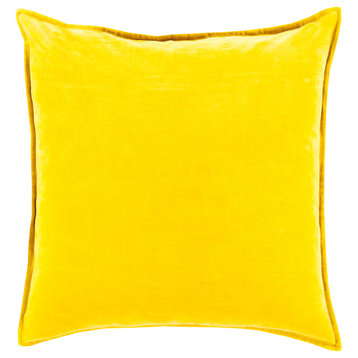 Cotton Velvet Pillow 20x20x5, Polyester Fill