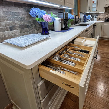 Two Tone White and Wood Kitchen