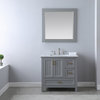 Isla Gray Bathroom Vanity Set, 36", With Mirror