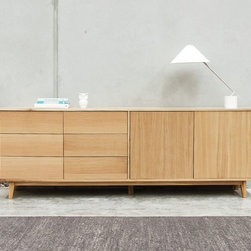 Copenhagen Solid European Oak Sideboard Buffet 220cm by Bent Design Studio - Buffets And Sideboards