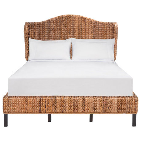Safavieh Finola Rattan Bed, Brown/Espresso, Queen